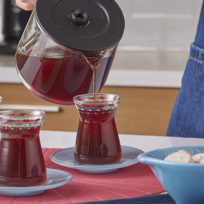 Karaca Talas 6 Nəfərlik Çay Stəkanı Dəsti